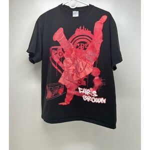 Y2K Chris Brown Merch Vintage 2006 Men's Black and Red T-Shirt